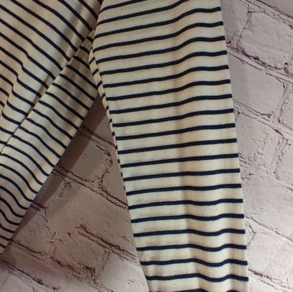 Fresh Produce Nautical Striped Flax Blend Scalloped Top S - Picture 8 of 16